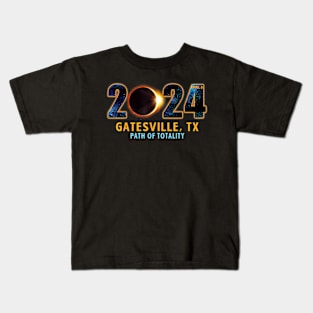 Gatesville Texas Total Solar Eclipse 2024 Kids T-Shirt